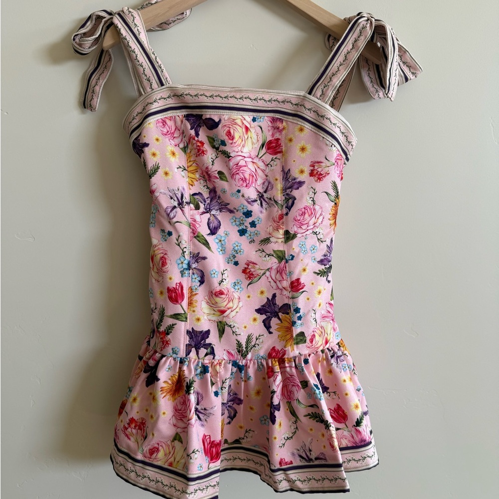 Agua Bendita Pink Floral Kids Dress